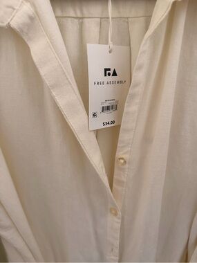 Free Assembly Cream Button-Front Jumpsuit